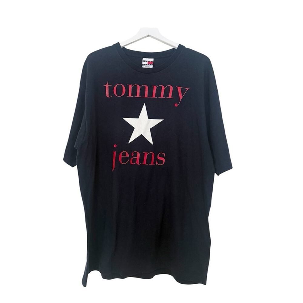 Vintage Tommy Hilfiger Tommy Jeans Oversized T-Shirt Star Red White Blue Size XL